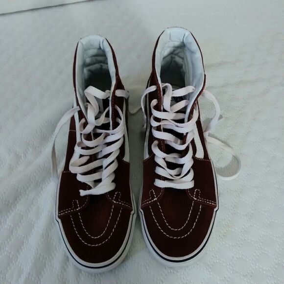 Vans Unisex Red "Off The Wall" Skateboard Sneakers Size 6.5 ( W) 8 (M) - Picture 3 of 7